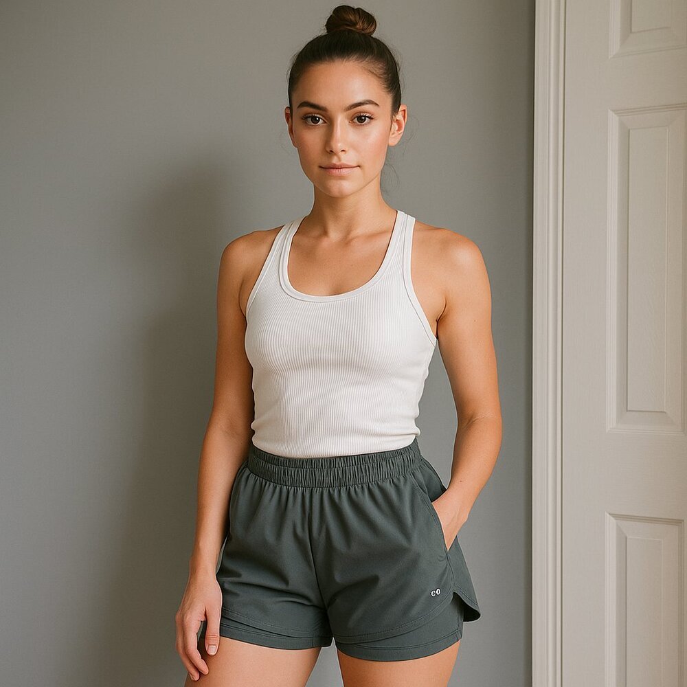 Leg3nd Running Shorts  Size Large Double Layer Activewear Clean Girl Style